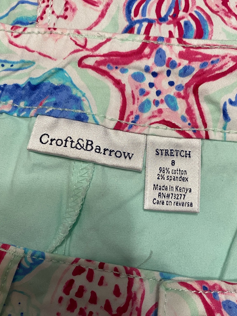 croft & barrow Blue & Pink Seashells Mini Skirt/Skort. Size 8. - Picture 2 of 5